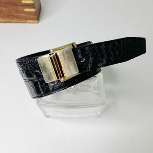 Mens Crocodilian Made In Spain Genuine Leather Vintage Belt